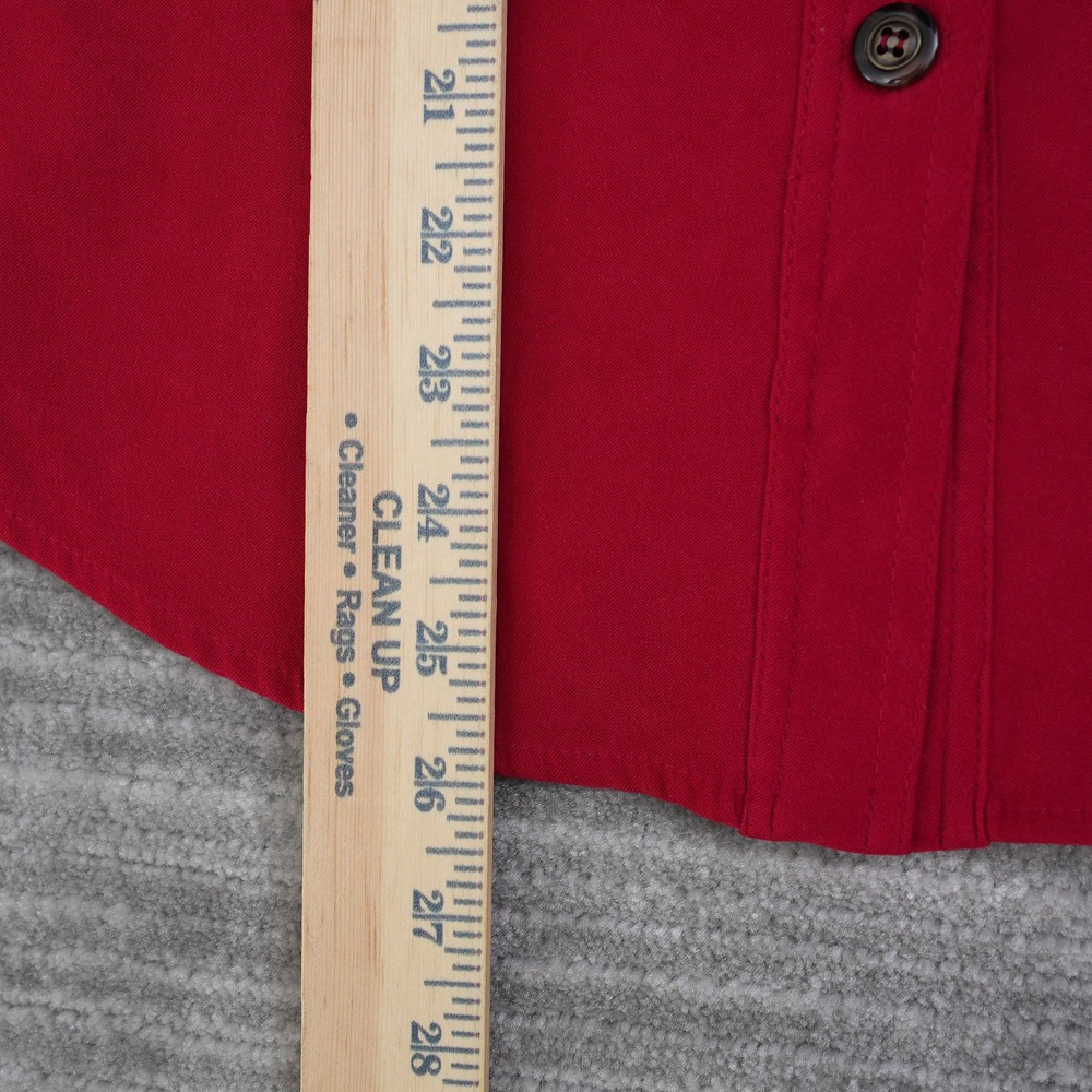 Talbots Petites Stretch Shirt Women Small Red Button Up Long Sleeve Blouse - Picture 3 of 10